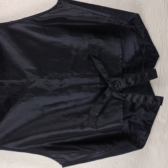 Looney Tunes Vintage 90's Tasmanian Devil Black Suede Leather Snap Front Vest - Picture 10 of 11